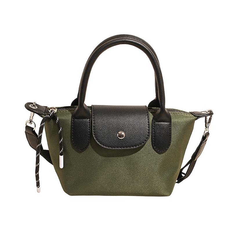 Minimalist Color-Block Oxford Cloth Handbag: Versatile, Fashionable Shoulder Bag with Unique Texture.