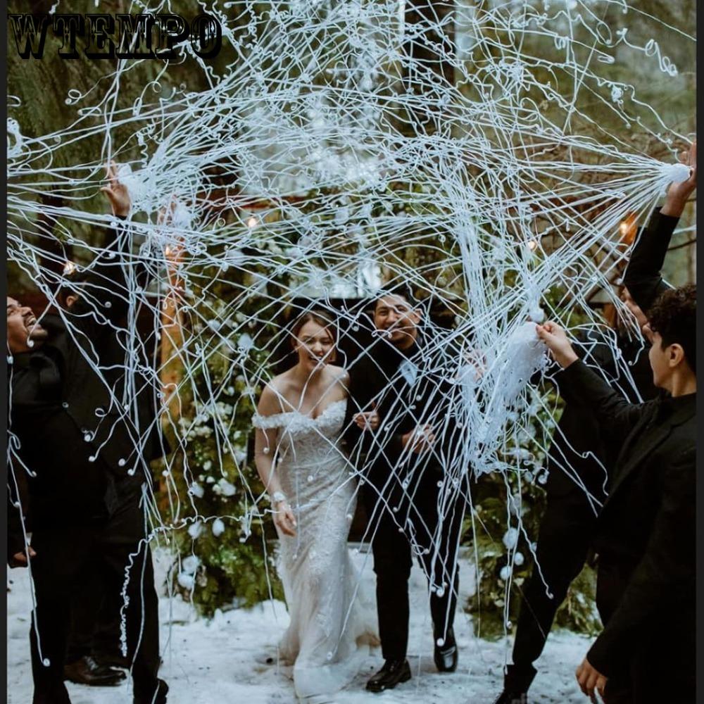 10 st Strössel Poppers Vita Handkastade Konfetti Poppers Papperssmällare för Födelsedag Bröllopsfest Examensfirande Handkastade Strössel