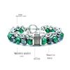1 Pcs Rock Bead Gemstones Bangles Jewelry Stainless Steel Charm Natural Stone Beads Bracelet For Men