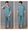 2022 Summer Ice Silk Couple Pajamas Set - Short Sleeve & Long Pants for Men & Women