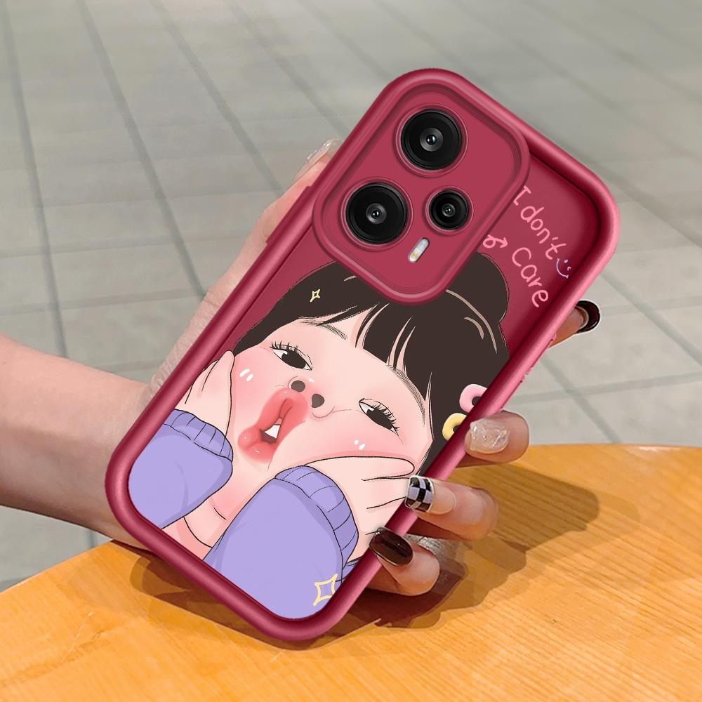 

Мягкий силиконовый квадратный чехол с рисунком лестницы для телефона, полное покрытие, противоударный защитный резиновый чехол для камеры для Xiaomi Redmi Redmi Note 13 Pro 4G темно-красного