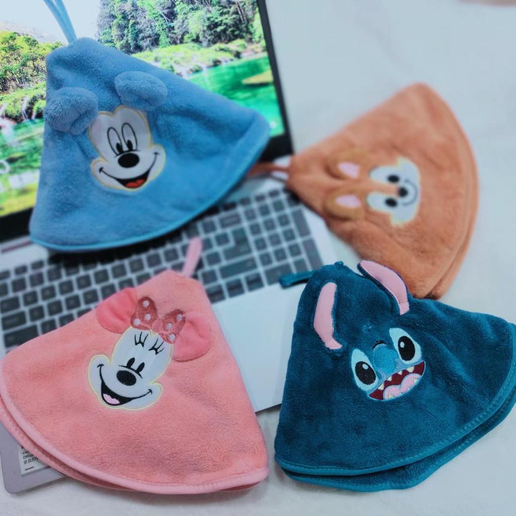 Cute embroidered hand towel Cartoon coral fleece soft and skin-friendly small towel hanging kitchen water-absorbing quick-drying round towel