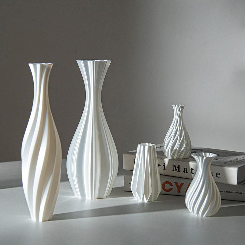 Modern Minimalist Flower Vase Creative 3D Printed Flower Vase Decorative Household Living Room Tabletop Vasen Household Aesthetic Design