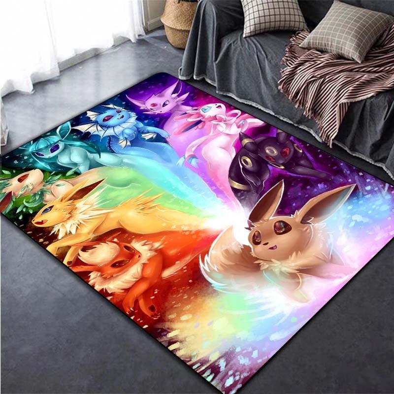 Pokemon Pikachu Tepper og tepper for hjemmet stue Soverom inngang Stort område mykt teppe 3D mote tegneserie dekorasjonsmatte