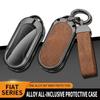 Suitable for Fiat 500 500C 500L 500X Zinc Alloy High-grade Leather Car Key Protective Cover Auto Accessories