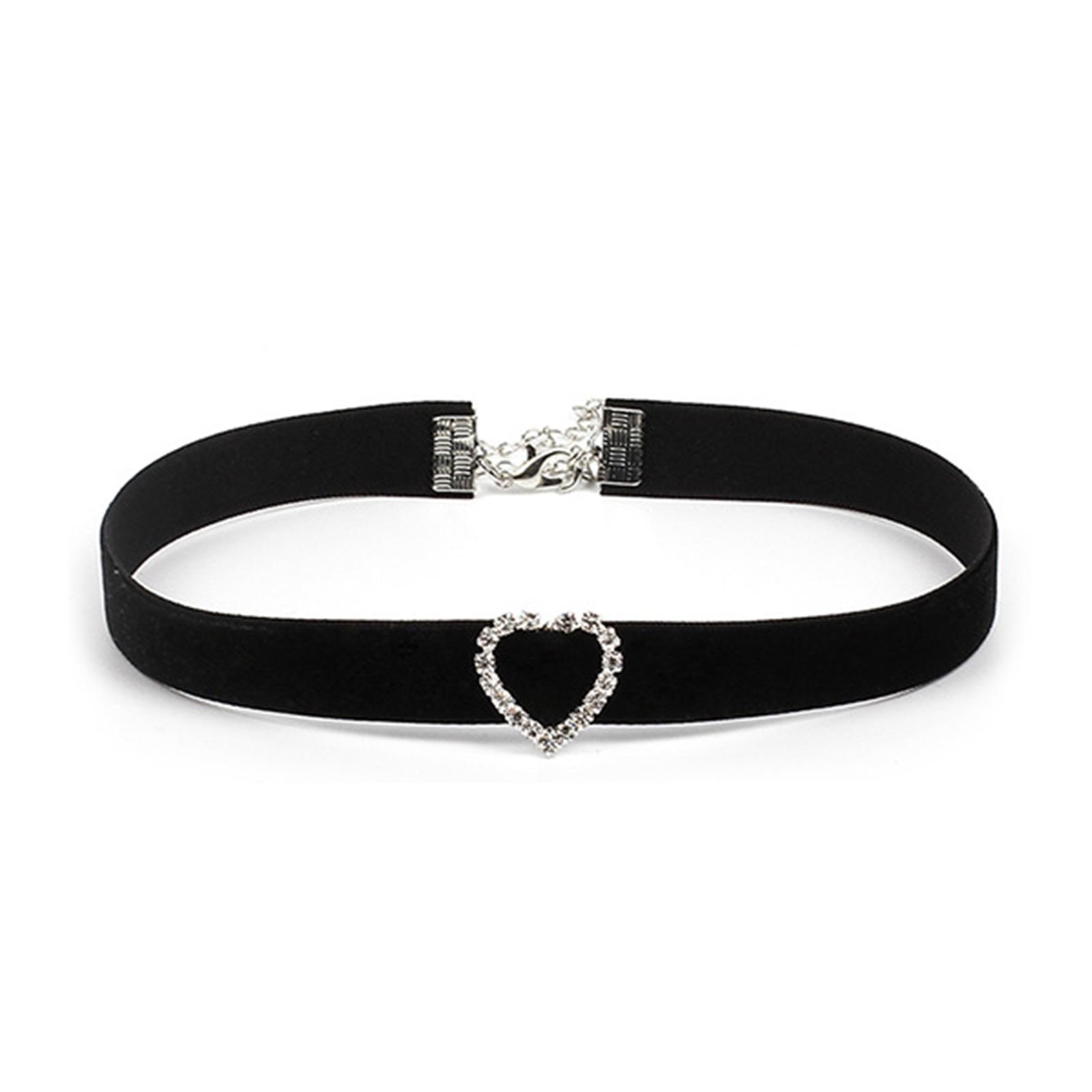 

Модное джинсовое колье-чокер для женщин, регулируемая цепочка для ключиц, ожерелье с подвеской из страз, аксессуар 1 чёрный