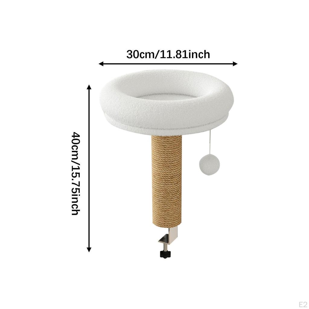 Katzen Schreibtisch Bett Klemmenhalterung für Home Office Stabil Bequem Erhöhtes Nest Sitzstange Spieltisch