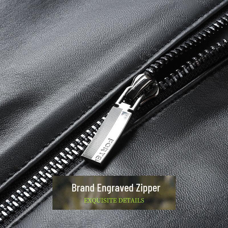 Futting Men's Slim Fit Lambskin Leather Jacket