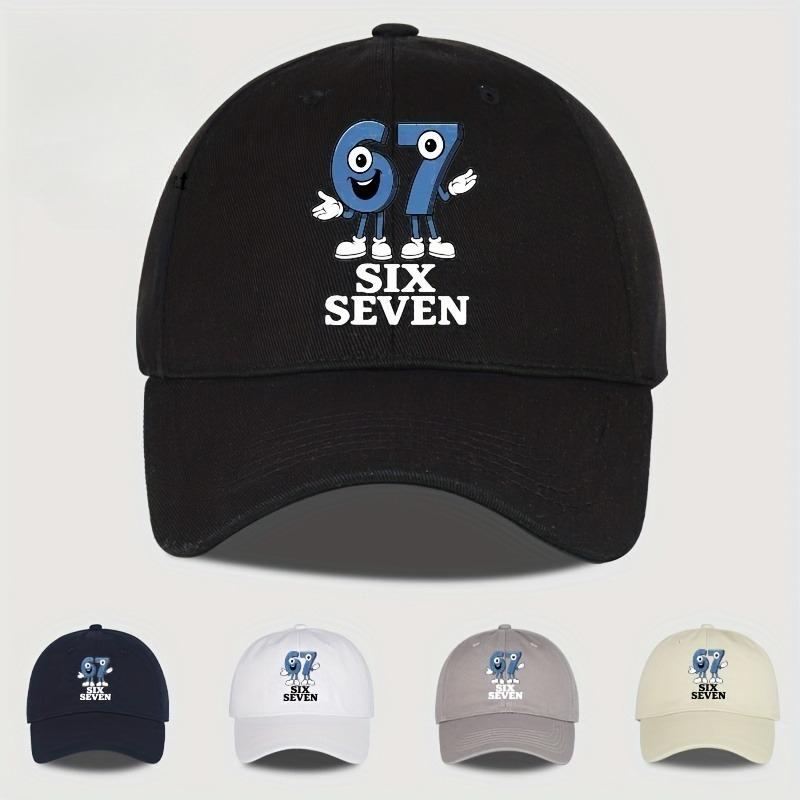 1pc Solid Color Soft Top Baseball Caps for Women,Six Seven Patterned Printed Stylish and Easy Duckbill Hat,Lightweight for Sport