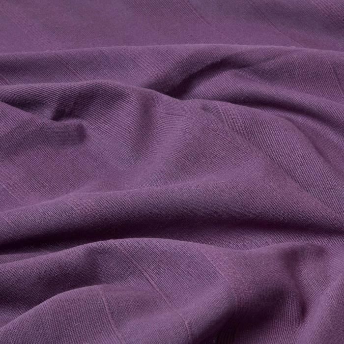 Jeté de lit ou de canapé - HOMESCAPES - Rajput - Violet - 225 x 255 cm - Coton naturel