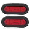 2pcs LED Marker Tail Light Waterproof Oval Red 12V Rear Turn Signal Stop Lamp for Truck Boat