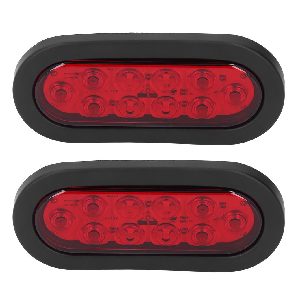 2pcs LED Marker Tail Light Waterproof Oval Red 12V Rear Turn Signal Stop Lamp for Truck Boat