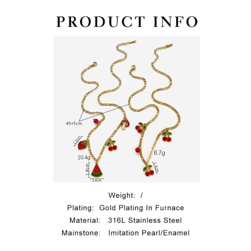 Stylish Versatile Fruit Inspired Charm Chain Customizable Length Comfortable For Everyday Outfits