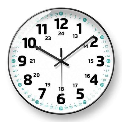 Silent Wall Clock for Kids' Classroom or Bedroom - Early Education Time-Telling Clock