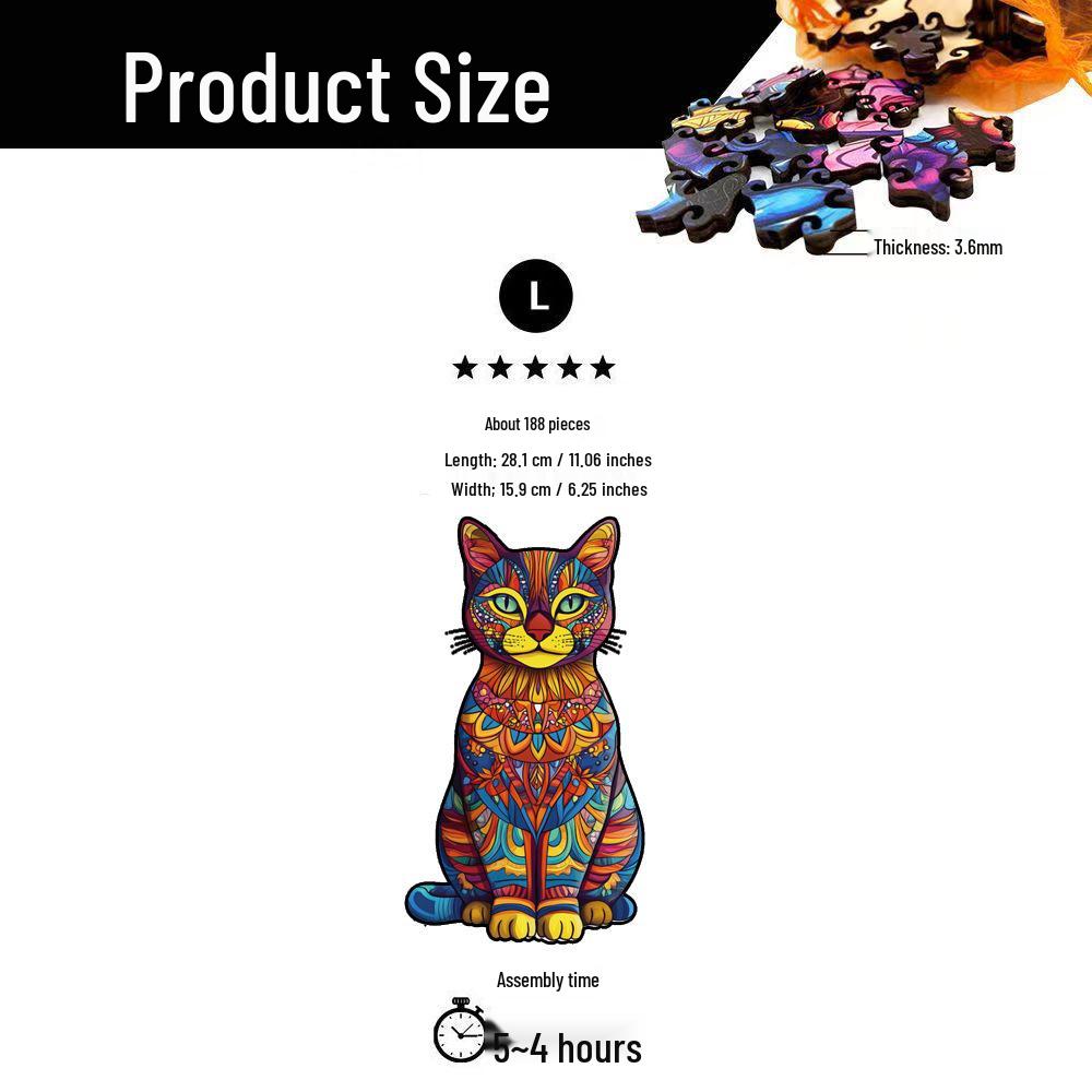 HOOLOOG Cat Puzzle Toy: Educational Wooden Irregular Puzzle & Piggy Bank for Cats