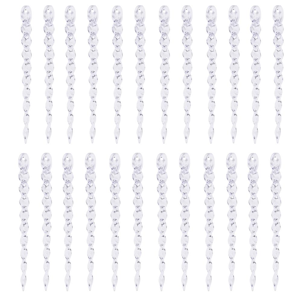 Icicle Ornaments Set Christmas Christmas Tree Decoration 12 Piece Set Clear Plastic Design Easy To Hang Versatile Use