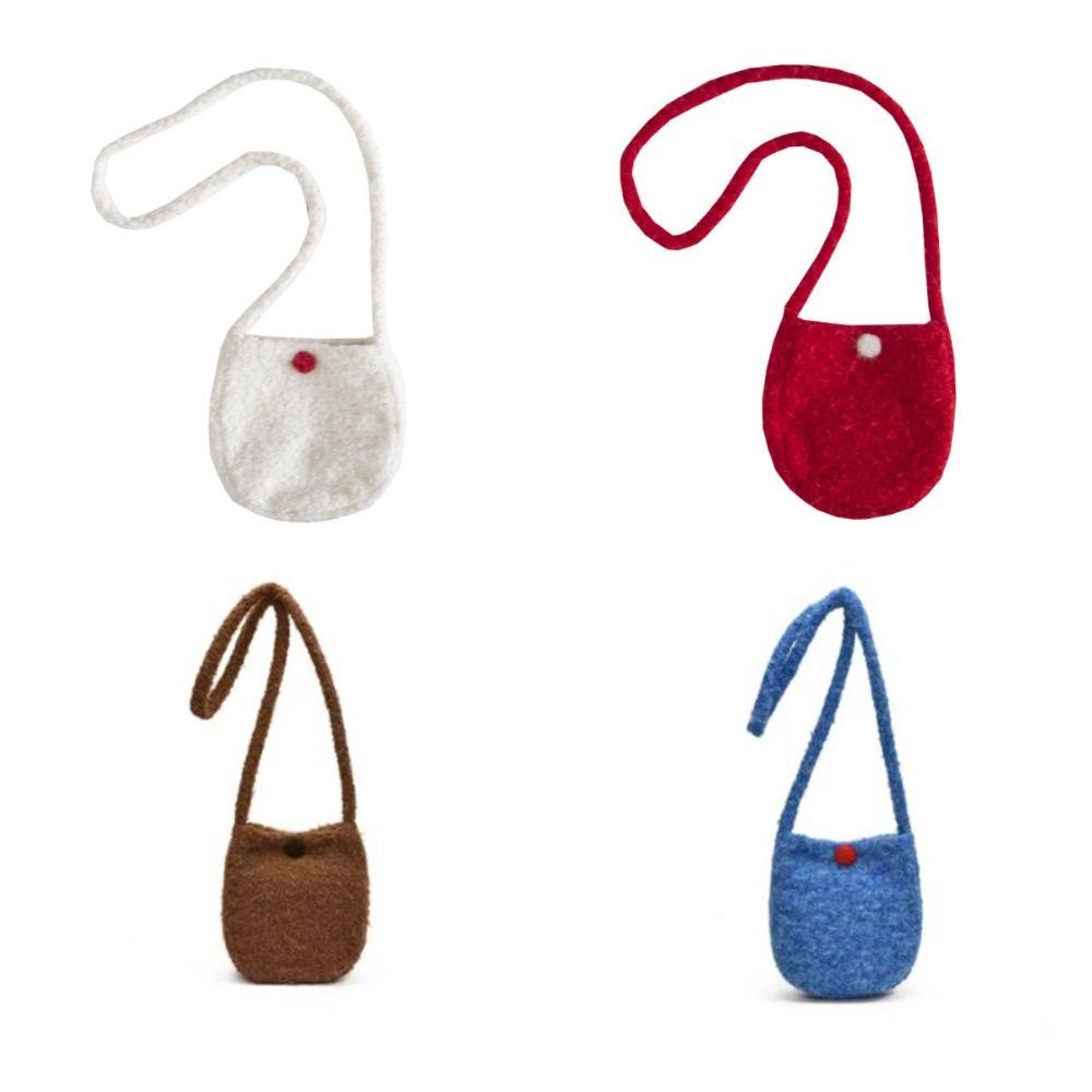Soft Women Bucket Bag Sweet Winter Shoulder Bag Fashion Plush Crossbody Bag  Travel