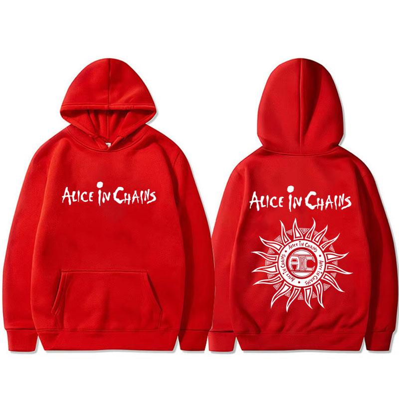 Rockband Alice in Chains Doppelseitiger Druck Hoodie Herren Damen Gothic Punk Streetwear Männermode Vintage Übergroßes Sweatshirt
