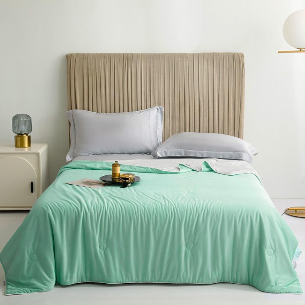 Solid Color Summer Cooling Quilt Cooling Fabric Summer Thin Quilt Dormitory 59.06x78.74 in зелёный