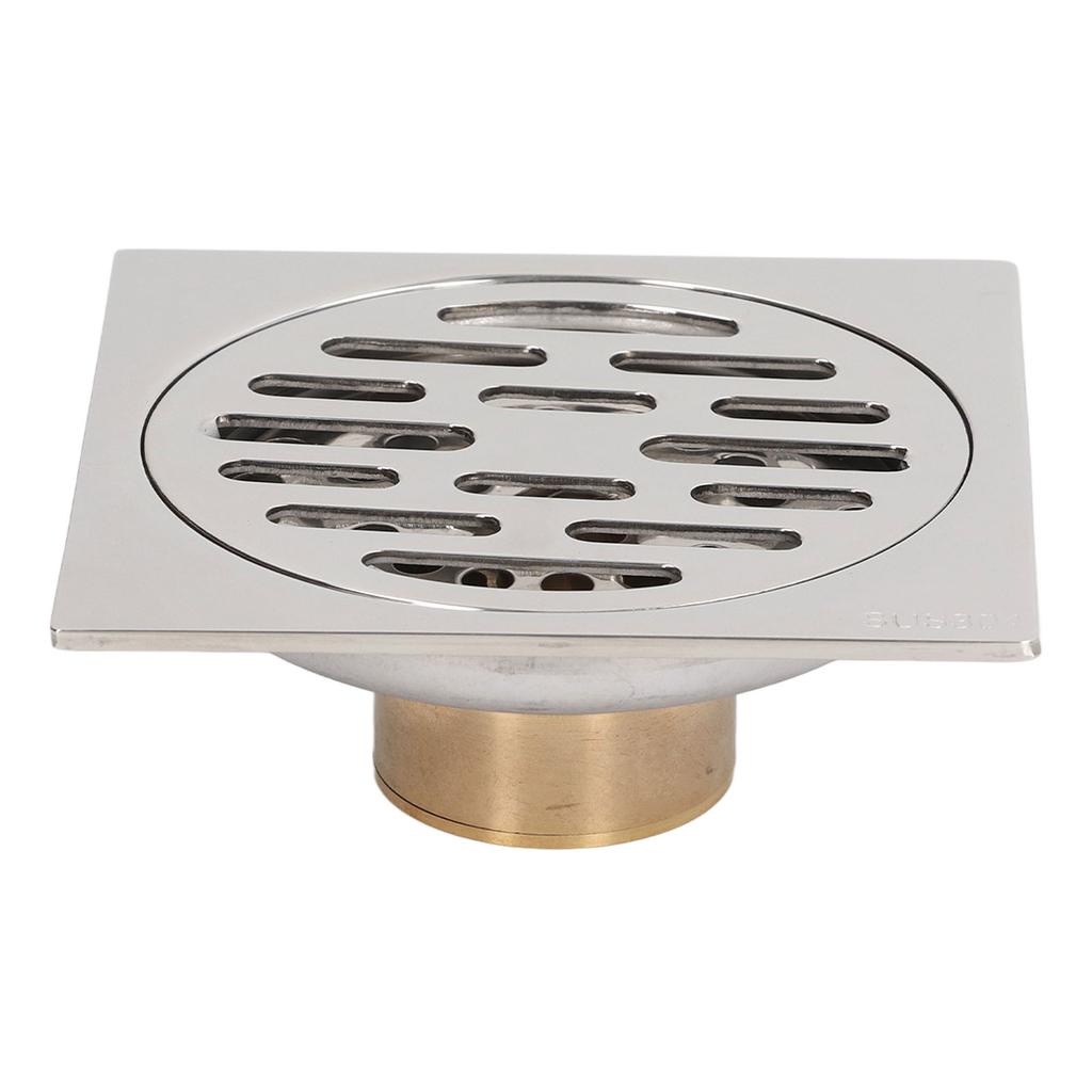 4 Inch Square Floor Drain Odor Proof Insect Proof Shallow Floor Drain with Pure Copper Core for