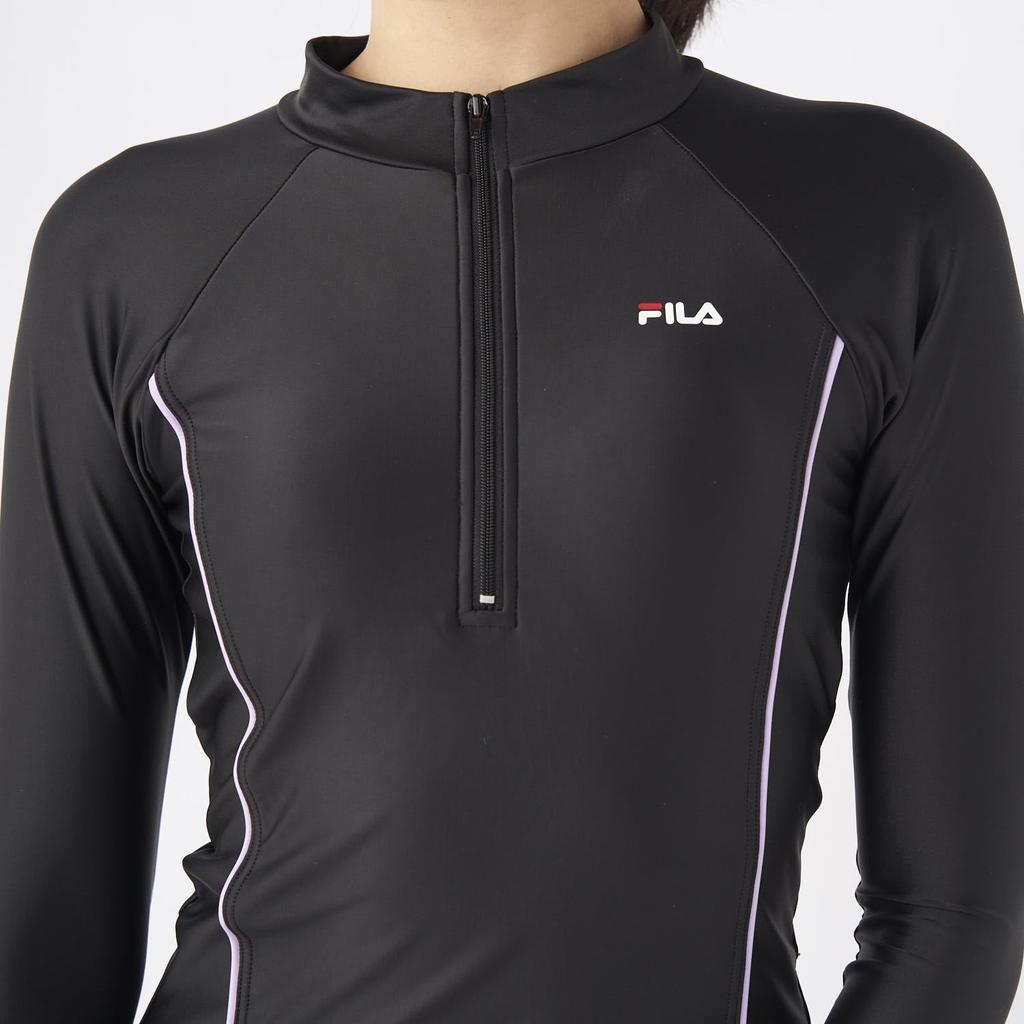 Fitness Top and Bottom Long Half Body Sizes Size 9 [FILA] Swimsuit, Set, Sleeve, Zip, Separate, Simple, Coverage, 5-17, 3132845, Women's,