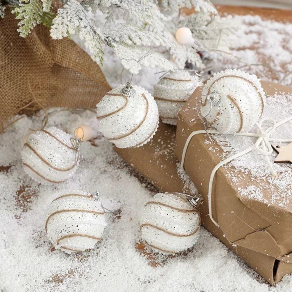 6pcs Creative Christmas Tree Pendant 6cm Hanging Ornament Christmas Foam Ball  Shopping Mall Scene