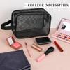 1 Stück Schwarze Transparente Netz Kosmetiktasche Handtasche Aufbewahrung Große Kapazität Aufbewahrung Netz Waschtasche Reise-Set Kosmetiktasche