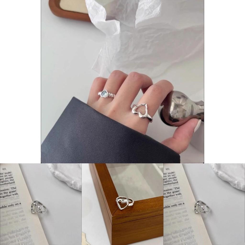 Trendy Heart Shaped Copper Ring For Women Adjustable Open Design Elegant Fashion Accessory