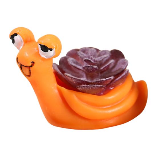 

Улитка орнамент милый реалистичный смола мох пейзаж животное миниатюра для дома оранжевый