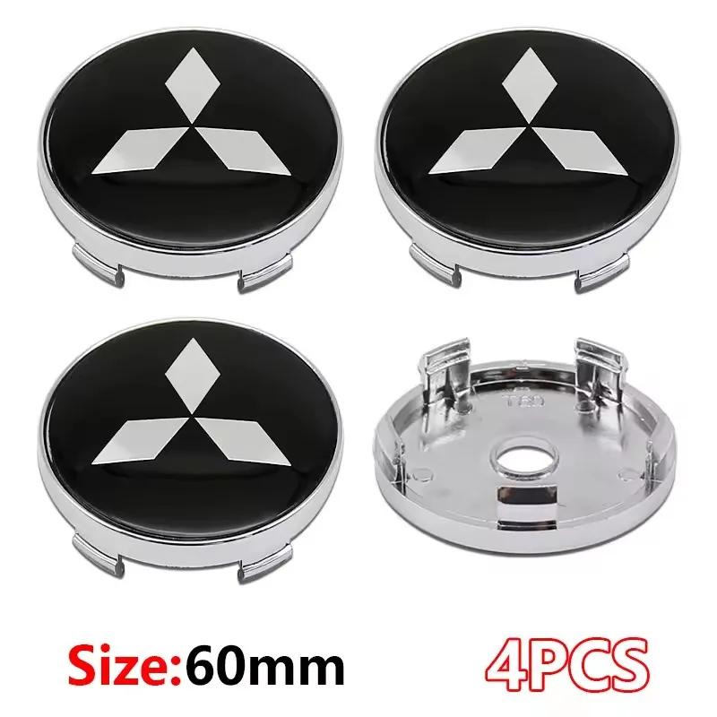 cxzbfh1 4Pcs 60mm Car Wheel Center Hub Cap Stickers Auto Rim Cover For Mitsubishi Outlander Pajero XL Montero Lancer Triton l200 Galant