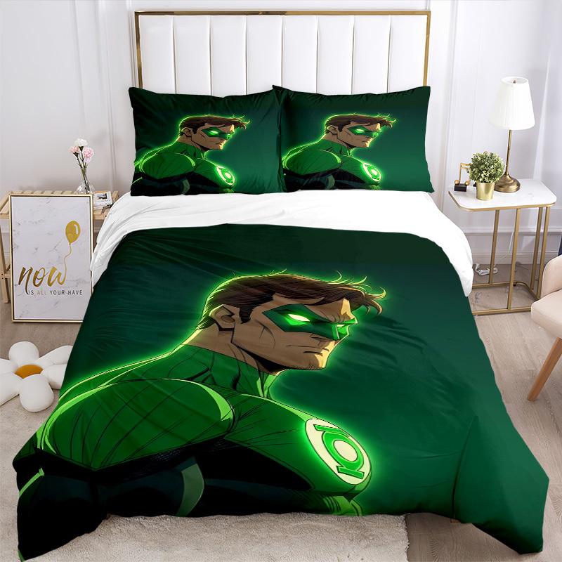 3pcs Green Lantern Duvet Cover Set, 1 Duvet Cover + 2 Pillowcases (No Insert), High-Definition Print for All Seasons,Durable yy251103005