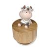 Falado Mini Wooden Animal Rotary Music Box with Cute Cow Ornament (Tune Edelweiss), RC003