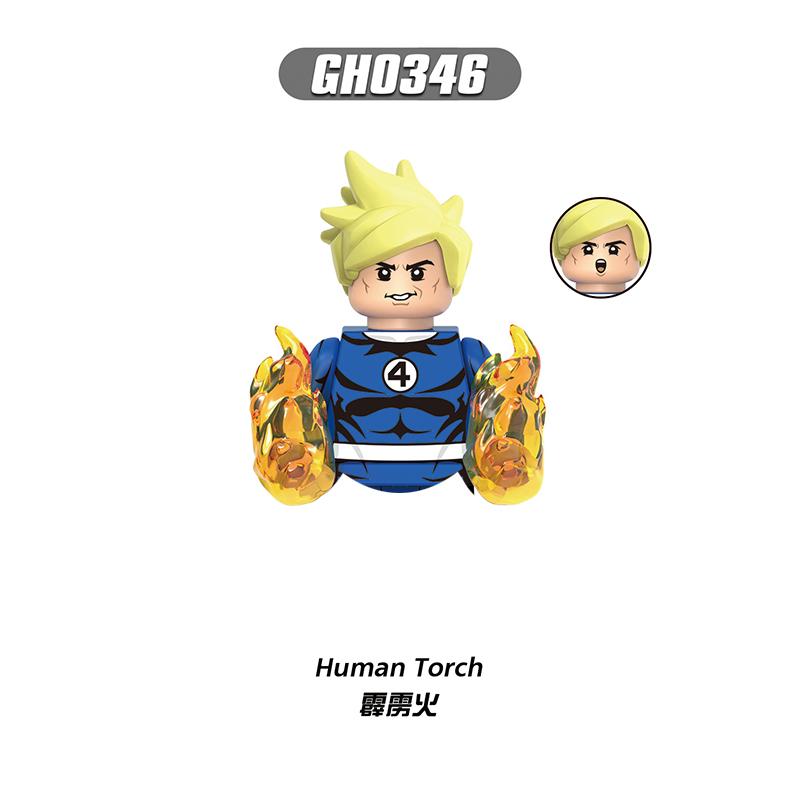 Fantastic Four Human Torch Bausteine DIY Spielzeug Geschenke Daredevil Punisher Minifiguren Bausteine Mini Actionfiguren für Kinder