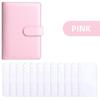 PU Leather Budget Binder With Cash Envelopes Pockets Zip Small French Budget Pouch Binder For Saving Money A6 Planner Organizer