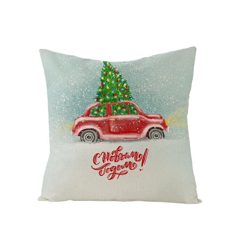Cartoon Bedruckter Polyester Kissenbezug Zuhause Weihnachts-Serie Sofa Kissenbezug Neuer Kissenbezug