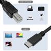 PVC Printer Scanner Cable USB Type C to USB 2.0 B Interfaces Enhancing Signal Stability Suitable for Various Devices