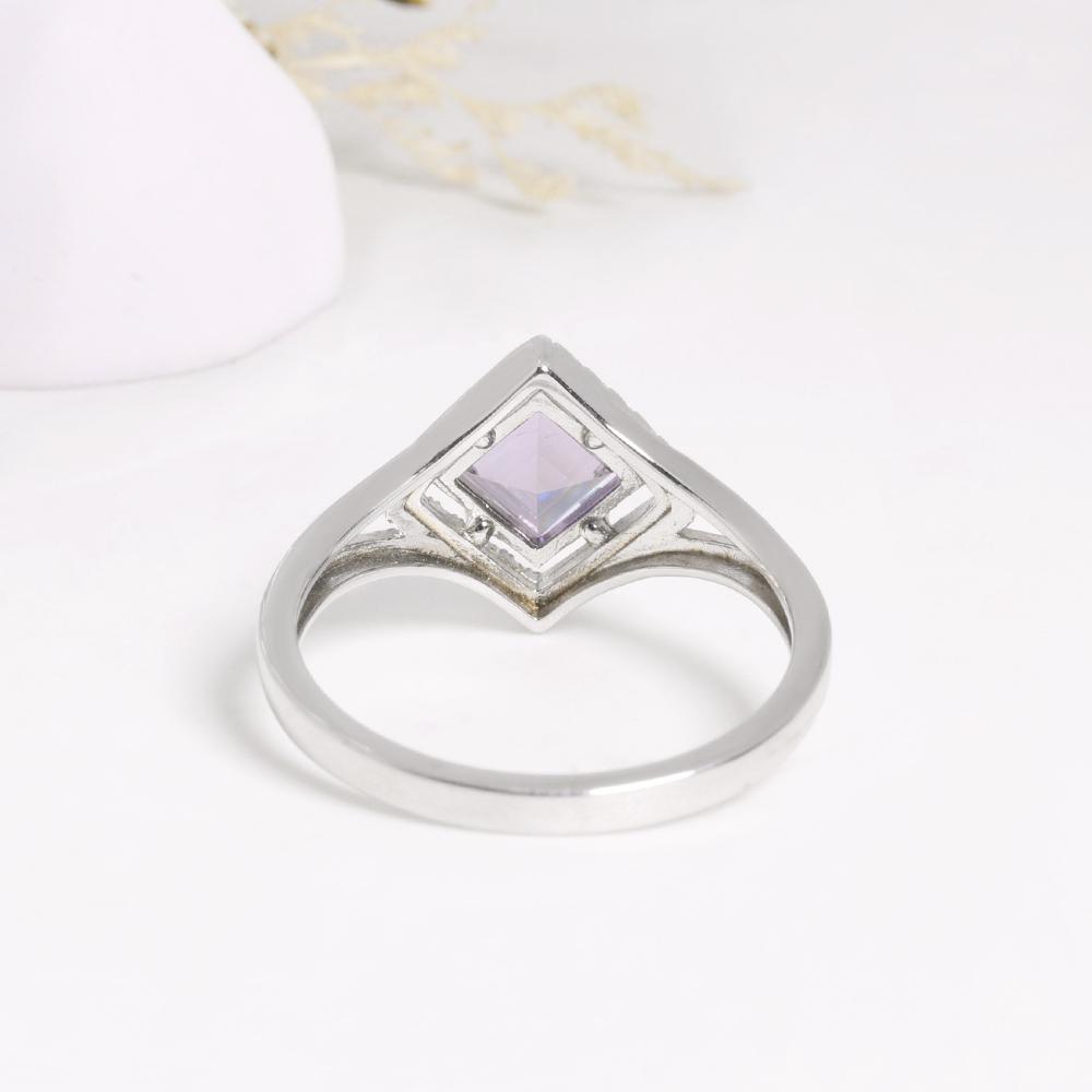 Lyxig fyrkantig design Naturlig Cordierit Ring 925 sterling Silver fina smycken för kvinnor Jubileum & Bankett & Festgåvor