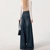 American retro wide-leg jeans spring and autumn washed high-waisted versatile small vertical straight mopping pants