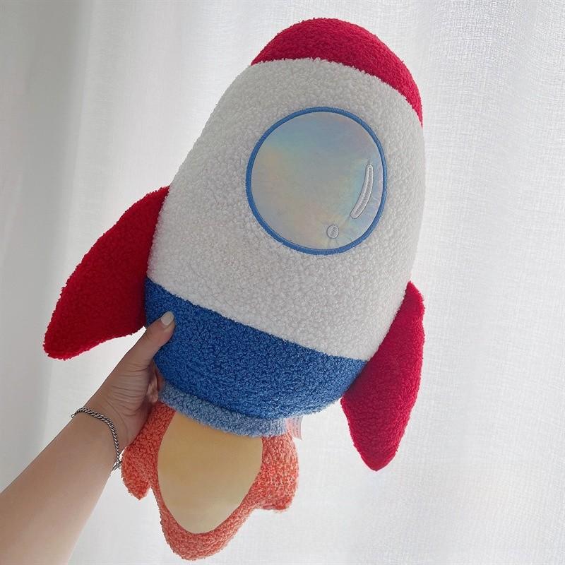 Space Rocket Plush Pillow With Pp Cotton Filling For Kids Bedroom Decor