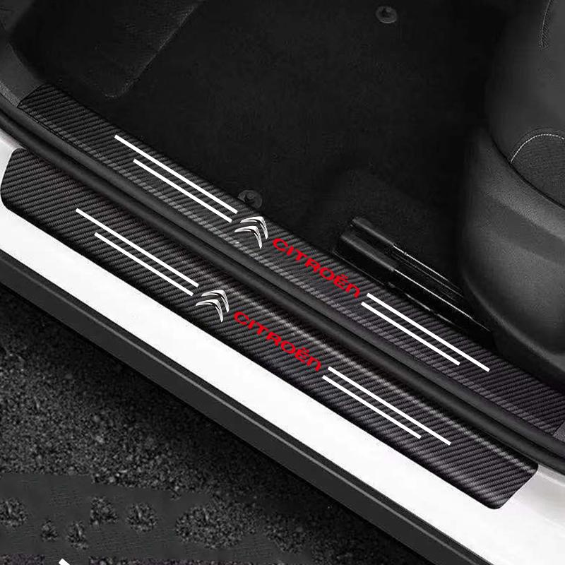4PCS Car Door Sill Protective Films Stickers For Citroen C3 C4 C5 C1 C2 Berlingo Celysee Xsara Picasso Aircross Auto Accessories EI5