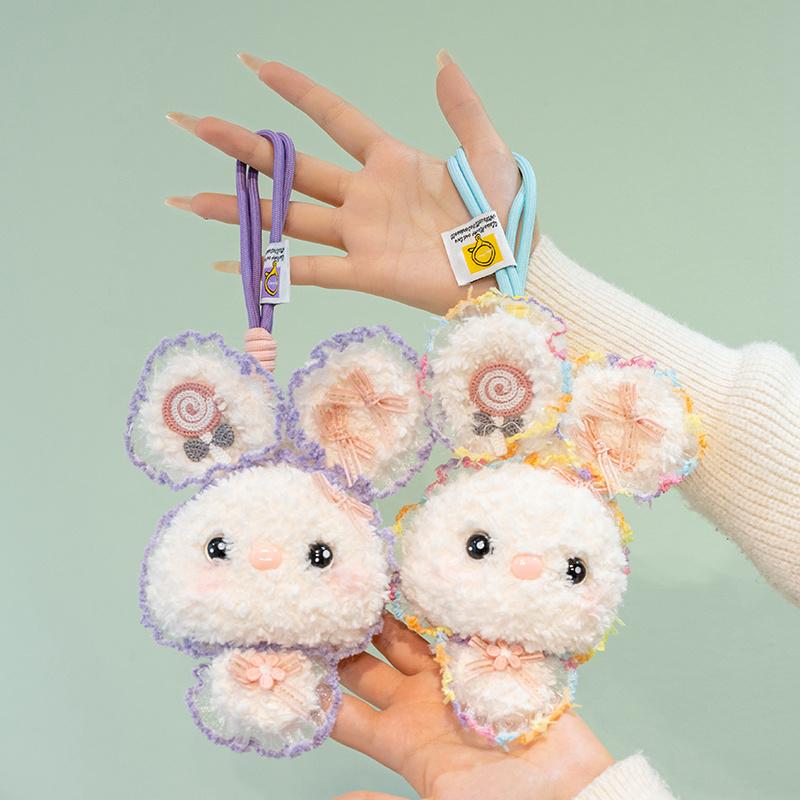 Cute Rabbit Plush Toys Hanging Pendants Easter Bunny Plushies Animal Dolls Backpack Accessory Keychain Easter Gifts For Friends