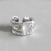 Irregular Metal Geometric Open Rings for Women Fashion Gold Silver Color Lava Pleated Wide Ring Party Temperament Jewelry Gifts