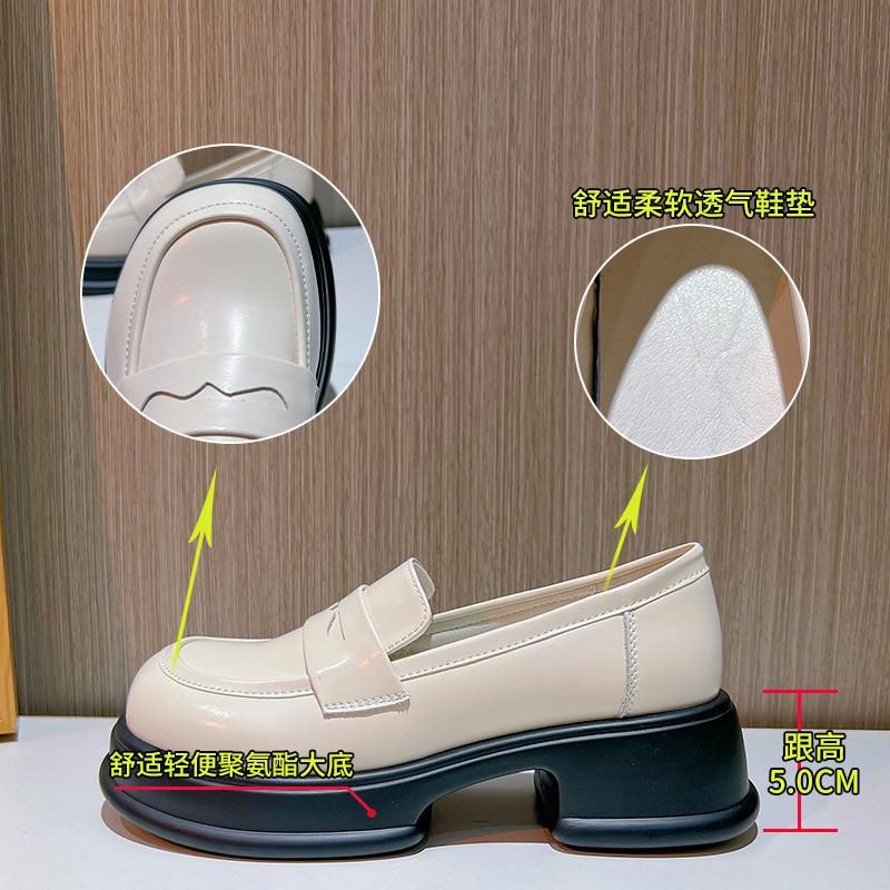 Leather loafers women's 2025 spring and summer new British style small leather shoes women's casual fashion single shoes trendy versatile wom