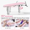 Good-U Shaped Height Adjustable Manicure Nail Arm Rest For Nails Tech, Rotating Phone Stand Included