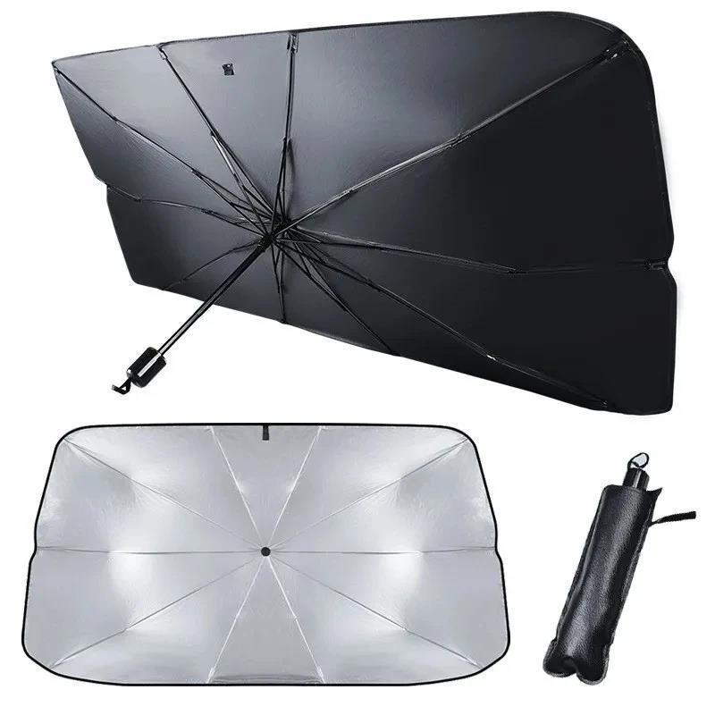 Car Sunshade Retractable Sunscreen Heat Insulation Front Windshield Parasol Sun UV Prection Cars AccessoriesWindshield Sunshades 1