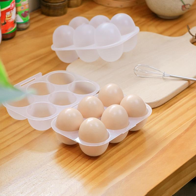 Portable Camping Eggs Boxes Carriers 6 Grid Eggs Holder Container Outdoor Camping Eggs Holder Storage Box Durable