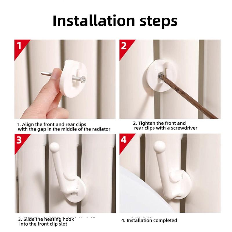 Radiator Clothes Hanger Drying Space Towel Rack for Radiator Hanging Clothes Holder Shelf Heat Resistant Bathroom Heated Hooks