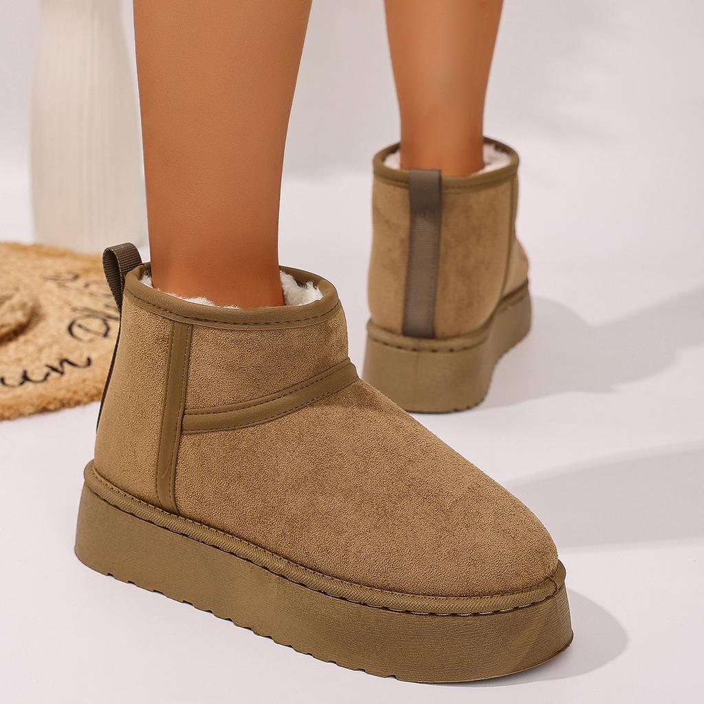 Big head snow boots women's velvet thickened cotton shoes winter new thermal shoes snow cotton snow shoes bread shoes