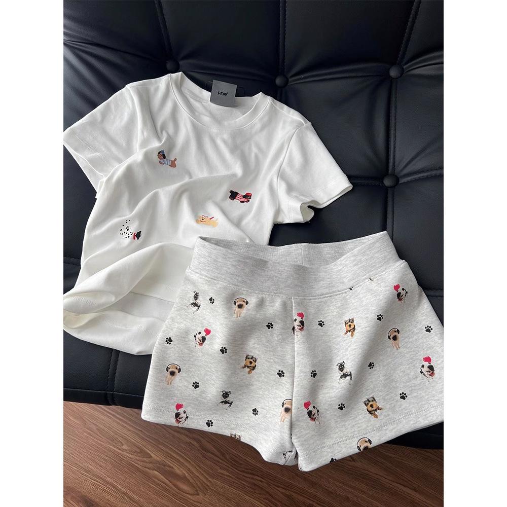 

Pajamas women s summer thin shorts short-sleeved set ins high-end loungewear casual can be worn outside spot XXL
