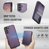 For Samsung Galaxy A55 5G Magnetic Case JEEHOOD J10 Leather Back Phone Cover with Detachable Card Holder Kickstand